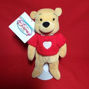 Pooh with Red Sweater Mini Bean Bag Plush The Disney Store Stuffed Toy